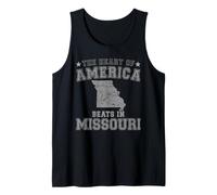 The Heart of America Beats in Missouri US State USA Tank Top