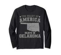 The Heart of America Beats in Oklahoma US State USA Long Sleeve T-Shirt