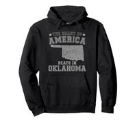 The Heart Of America Beats In Oklahoma US State USA Pullover Hoodie