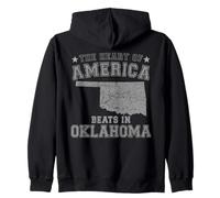The Heart Of America Beats In Oklahoma US State USA Zip Hoodie