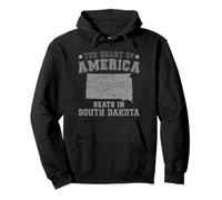 The Heart Of America Beats In South Dakota US State USA Pullover Hoodie