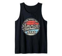 The Heart of America Beats in Texas Retro USA State Tank Top