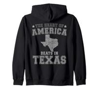 The Heart Of America Beats In Texas US State USA Zip Hoodie