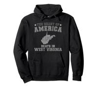 The Heart Of America Beats In West Virginia US State USA Pullover Hoodie