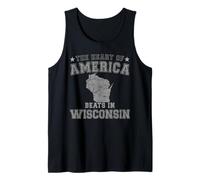 The Heart of America Beats in Wisconsin US State USA Tank Top
