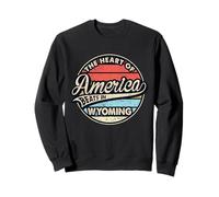 The Heart Of America Beats In Wyoming Retro USA State Sweatshirt
