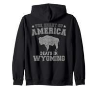 The Heart Of America Beats In Wyoming US State USA Zip Hoodie