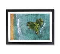 The Heart of The Island Painting Framed Print | A2 Black Framed Wall Art | Ready to Hang | Modern Landscape Picture | Living Room Bedroom Lounge Office