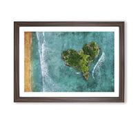 The Heart of The Island Painting Framed Print | A2 Walnut Framed Wall Art | Ready to Hang | Modern Landscape Picture | Living Room Bedroom Lounge Office
