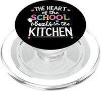The Heart of The School Beats in The Kitchen Lunch Lady PopSockets PopGrip for MagSafe