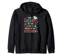 The Heart Of The School Beats In The Kitchen Lunch Lady Zip Hoodie