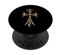 The Heart Pave Diamonds Profound Gold Cross PopSockets Adhesive PopGrip