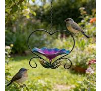 The HeartFlower Iron Bird Feeder is a must-have for bird lovers and gardening enthusiasts.(Blue)