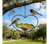 The HeartFlower Iron Bird Feeder is a must-have for bird lovers and gardening enthusiasts.(Green)