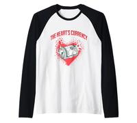 The Heart's Currency Love and Wealth Symbol Raglan Baseball Tee