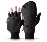 THE HEAT COMPANY - HEAT 2 SOFTSHELL - fingerless touchscreen glove and mitten in one - premium Quality - warm winter gloves & bicycling gloves - against cold during sports & work