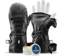 THE HEAT COMPANY Shell Full Leather Mittens - The Glove Innovation - Extra Warm Fold-Over Leather Gloves - Thermal Winter Gloves - Ski Gloves for Men & Women: Unisex - Excludes Inner Glove