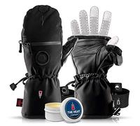 THE HEAT COMPANY Shell Mittens - Premium Quality - Fold-Over Winter Gloves - Extra Warm Gloves - Highly Water Repellent - For Women & Men: Unisex - Black - Excludes Inner Glove