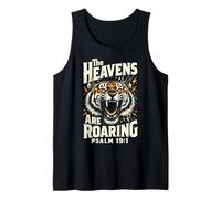 The Heavens are Roaring Psalm 19:1 | Retro Comic Book Tiger Tank Top