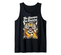 The Heavens are Roaring Psalm 19:1 - Retro Comic Book Tiger Tank Top