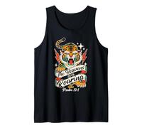 The Heavens are Roaring Psalm 19:1 | Retro Tattoo Tiger Tank Top