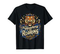 The Heavens are Roaring Psalm 19:1 Tiger Bible Verse Cool Value Graphic T-Shirt