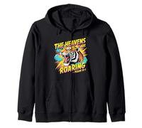 The Heavens Are Roaring Tiger Bible Verse Tee Zip Hoodie