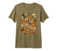 The Heavens are Roaring Tiger Tee Fall Bible Verse Christian Premium T-Shirt