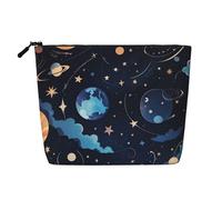 The Heavens Makeup Bag, Large Capacity Travel for Women, Waterproof Single-Ply Imitation Hemp Portable Zipper Cosmetic BagCosmetic Organizer Pouch
