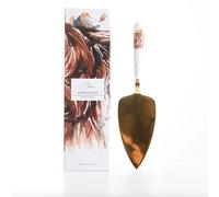 'The Hebrides' Scottish Highland Cow Watercolour Design Pastry Cake Slice