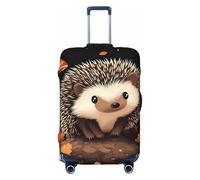 The Hedgehog in The Mushroom Grass Elastic Travel Luggage Cover Suitcase Protector, Print Suitcase Baggage Cover Anti-Scratch