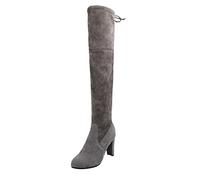 The Heels Women's Boot Long Overshoes Comfort Knee Boots Winter Women's Boots, gray, 6 UK