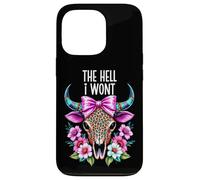 The Hell I Wont Cowgirl Boho Cow Skull Cowboy Go Milk a Bull Case for iPhone 13 Pro