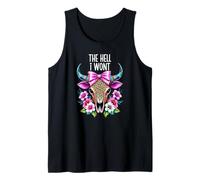 The Hell I Wont Cowgirl Boho Cow Skull Cowboy Go Milk a Bull Tank Top