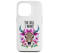 The Hell I Wont Cowgirl Boho Cow Skull Go Milk a Bull Cowboy Case for iPhone 13 Pro
