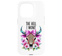 The Hell I Wont Cowgirl Boho Cow Skull Go Milk a Bull Cowboy Case for iPhone 15 Pro