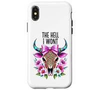 The Hell I Wont Cowgirl Boho Cow Skull Go Milk a Bull Cowboy Case for iPhone X/XS