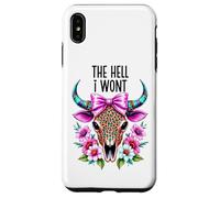The Hell I Wont Cowgirl Boho Cow Skull Go Milk a Bull Cowboy Case for iPhone XS Max