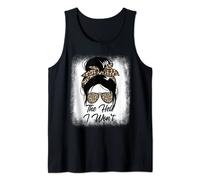 The Hell I Won't Messy Bun Cheetah Womens The Hell I Won't Tank Top