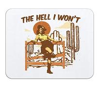 The Hell I Won't Retro Western Country Cowgirl Mousepad 11.8" x 9.8" Non-Slip Rubber Base Square Mouse Pads for Computers Laptop Office Home Dorm Desk Decor,Teen Girls Cowgirl Gifts