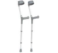 The Helping Hand Company Double Adjustable Crutches - Comfortable Ergonomic Handle - Lightweight Aluminum - Fully Height & Arm Adjustable - Medical Mobility Aid - Pair for Adults (Regular)