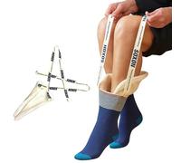 The Helping Hand Company Soxon Sock Aid - Fabric Sock Aid Tool and Stocking Applicator - Easy to Use Sock Puller Aid for Elderly, Disabled, Pregnant Women, Arthritis and Hip Recovery, White