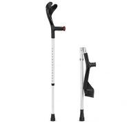 The Helping Hand Pair of Adjustable Folding Crutches (Black, Folding) | Height Adjustable 64 - 97cm Floor to Cuff, 14 Size Settings, Black Or Grey Soft Grip Handles,