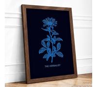 The Herbalist Botanical Framed Wall Art Print A4 (29.7×21cm) Walnut, Wall Decor for Living Room, Bedroom, Office & Home, Ready to Hang, Art Gift