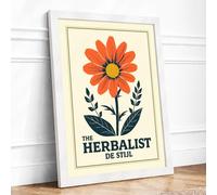 The Herbalist De Stil Botanical Framed Wall Art Print A3 (42×29.7cm) White, Wall Decor for Living Room, Bedroom, Office & Home, Ready to Hang, Art Gift