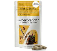 The Herbtender Rise & Shine - Natural Energy Supplement, Caffeine-Free with Ginseng and Reishi, Supports Vitality and Cognitive Performance, Vegan, Organic Ingredients (60 Capsule Pouch)