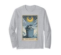 The Hermit Raccoon Tarot Card Raccoon Long Sleeve T-Shirt