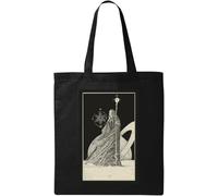 The Hermit Tarot Card Art Logo Natural Ecological Cotton Tote Bag Black