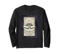 The Hermit Tarot Card Cat in A Box Witchy Funny Introvert Long Sleeve T-Shirt