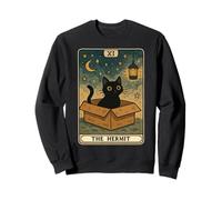 The Hermit Tarot Card Cat In Box Mystic Funny Cat Sweatshirt